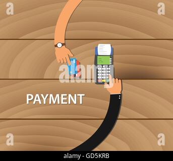 pay merchant payment debit credit card machine vector Stock Vector