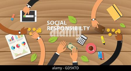 customer business social responsibility concept team work together vector Stock Vector