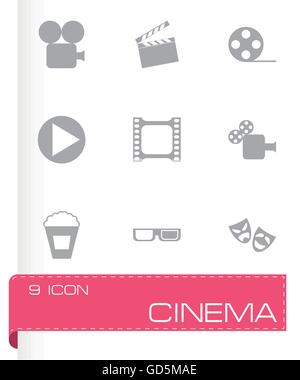 Vector illustration of tv cinema icon set Stock Vector Image & Art - Alamy