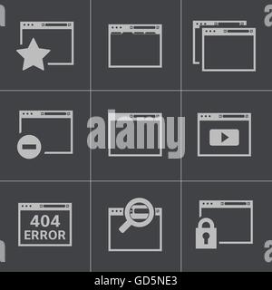 Vector black browser icons Stock Vector