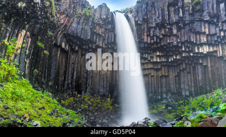 Svartifoss (Black Fall), Skaftafell, Vatnajokull National Park. Iceland Stock Photo