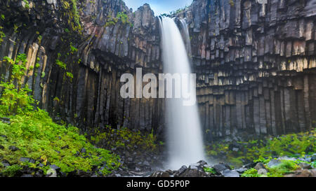 Svartifoss (Black Fall), Skaftafell, Vatnajokull National Park. Iceland Stock Photo