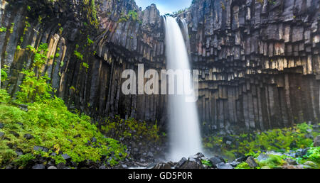 Svartifoss (Black Fall), Skaftafell, Vatnajokull National Park. Iceland Stock Photo