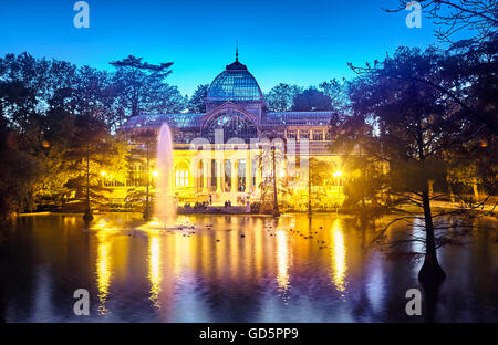 The Palacio de Cristal (Crystal Palace), located in the heart of The Buen Retiro Park. Madrid. Spain Stock Photo