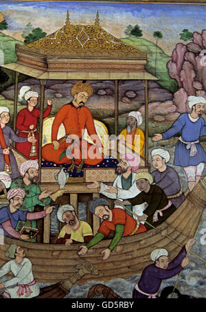 Miniature painting of Babur