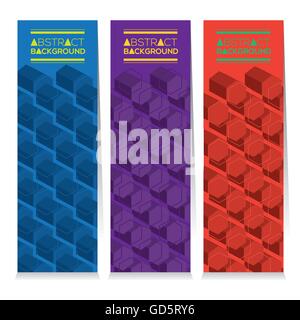 Set Of Three Abstract Vertical Banners Vector Illustration Stock Vector