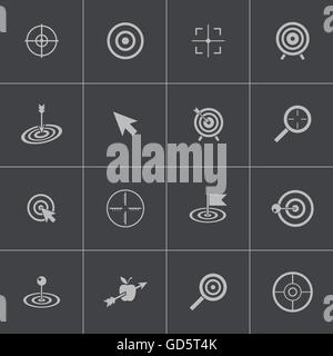 Vector black  target  icons set Stock Vector
