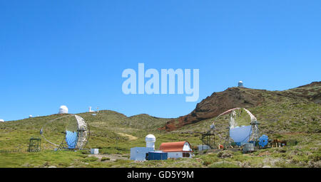 Astronomical observatory in Roque de los Muchachos. La Palma. Canary Islands. Spain Stock Photo