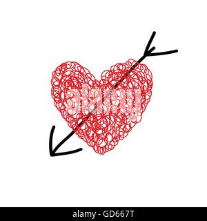 heart with arrow vector illustration Stock Vector