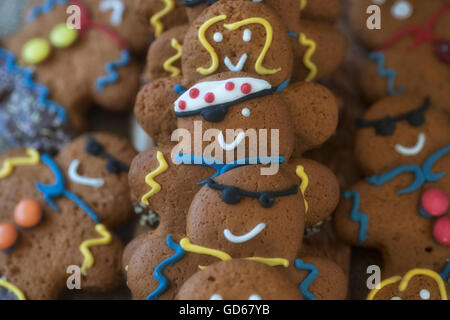 A selection of gingerbread men and women Stock Photo