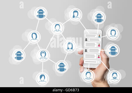 Chatbot concept with instant messenger displayed on smart phone Stock Photo