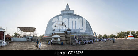 The Ruwanwelisaya is a stupa in Anuradhapura, Sri Lanka, built by King Dutugemunu in 140 B.C. Taken late in the afternoon Stock Photo