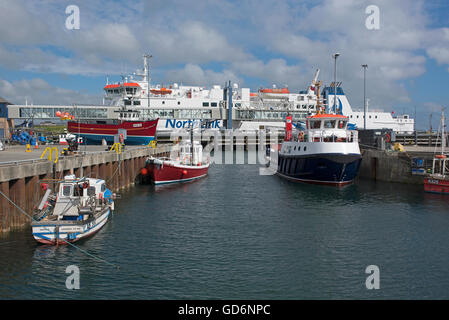 Stromness Harbour 2nd largest town on the Orkney Isles.  SCO 10,580. Stock Photo