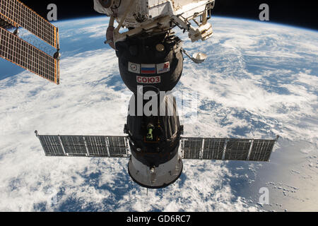 Iss 48 Soyuz Ms 01 And Progress Ms 03 Docked To Iss Over Brazil Stock Photo Alamy