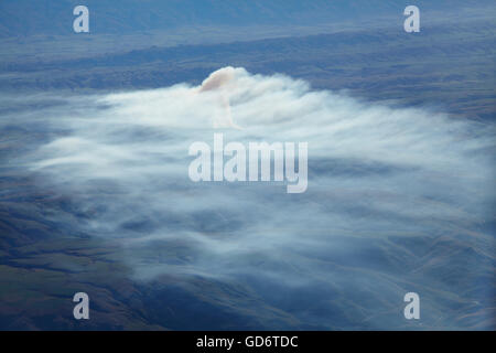 Burn-off near Nenthorn, near Dunedin, Otago, South Island, New Zealand - aerial Stock Photo