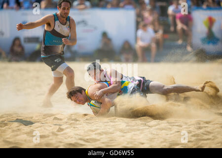 Beach Rugby - Hong Kong Beach 5's 2014 Stock Photo