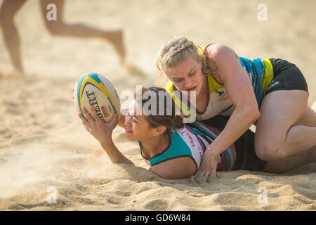 Beach Rugby - Hong Kong Beach 5's 2014 Stock Photo