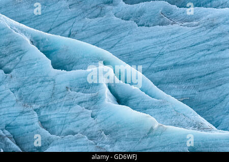 Beautiful ice patterns in the Skaftafellsjokul glacier, Iceland, Skaftafell National Park, Iceland Stock Photo