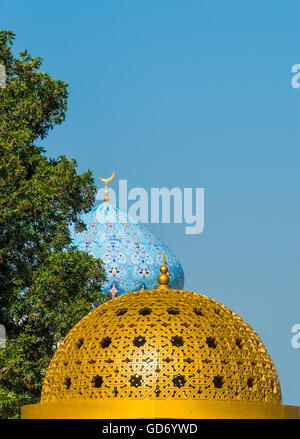 Domes along the corniche the harbor facing, avenue of Mutrah Muscat, Sultanate of Oman Stock Photo