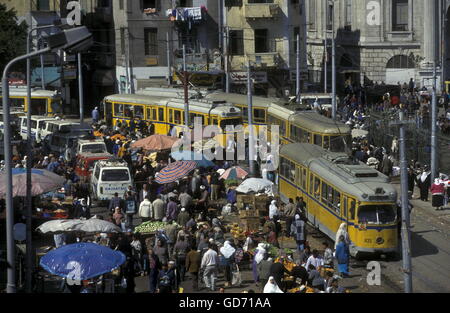 the city centre in the city of Alexandria on the Mediterranean sea in Egypt in north africa Stock Photo