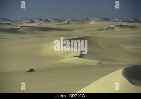 the sanddunes near the Oasis and village of Siwa in the lybian or western desert of Egypt in north africa Stock Photo