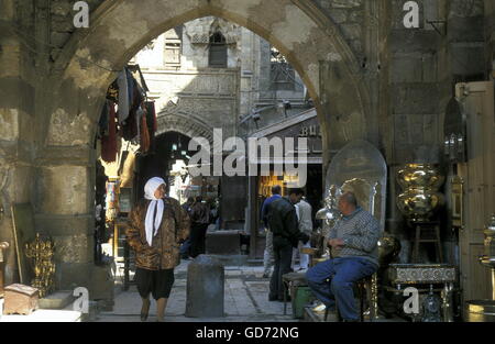 the souq or market in the old town of Cairo the capital of Egypt in north africa Stock Photo
