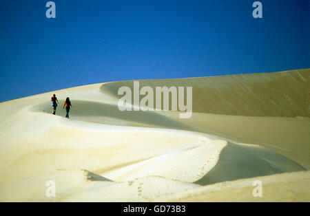 the sanddunes near the Oasis and village of Siwa in the lybian or western desert of Egypt in north africa Stock Photo