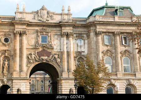 Castle courtyard gate in Budapest royal palace, Hungary. Stock Photo