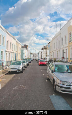 Residential street in Notting Hill, London. Stock Photo