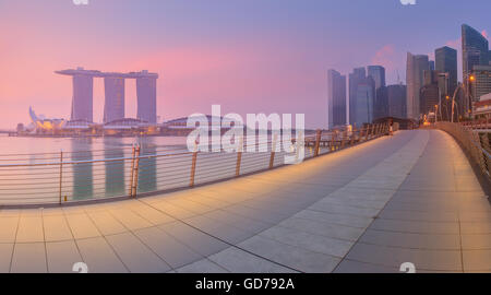 Singapore Skyline and view of skyscrapers on Marina Bay Stock Photo