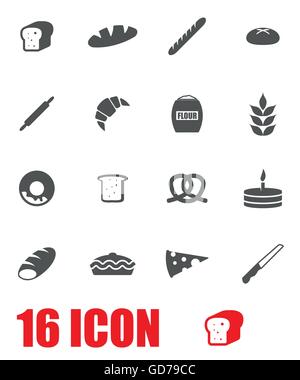 Vector grey bakery icon set Stock Vector