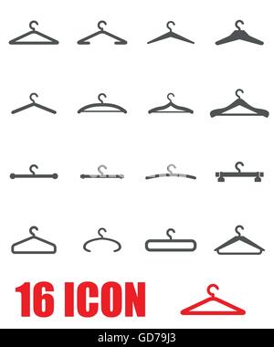 Vector grey hanger icon set Stock Vector