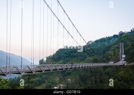 Singshore Suspension Bridge, Pelling, Sikkim, India Stock Photo