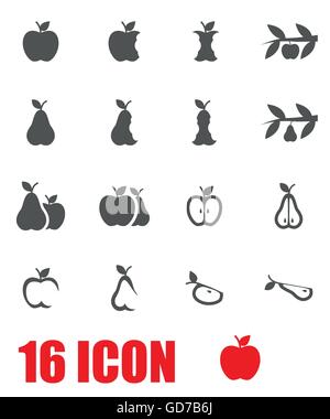 Vector grey fruit and vegetables icon set Stock Vector Image & Art - Alamy