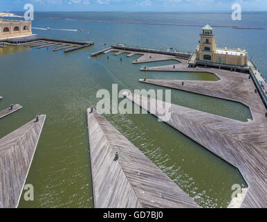 Marina and lighthouse at the Beau Rivage Resort and Casino on the Mississippi Gulf Coast at Biloxi Stock Photo