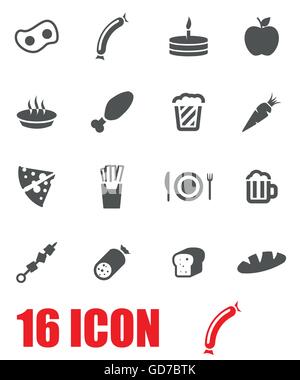 Vector grey food icon set Stock Vector