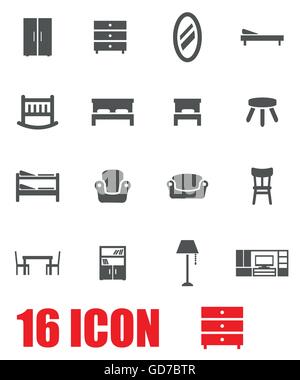 Chair icon set grey vector Stock Vector Image & Art - Alamy