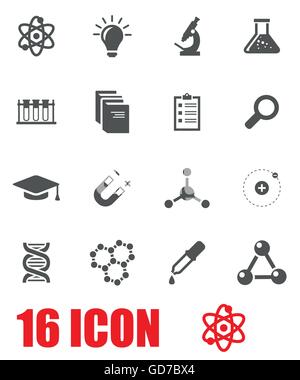 Chemistry science icon set in flat style. Periodic table of elements ...
