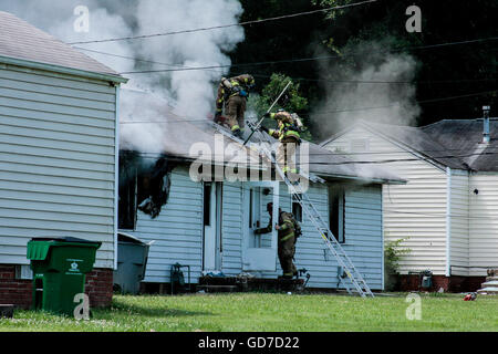 Charlotte Fire Department Responding to Fire Stock Photo