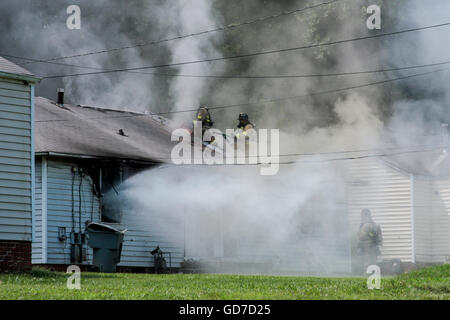 Charlotte Fire Department Responding to Fire Stock Photo