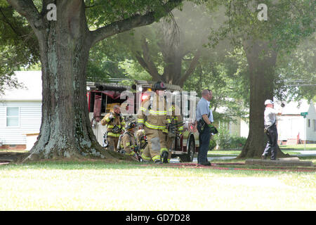 Charlotte Fire Department Responding to Fire Stock Photo