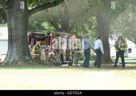 Charlotte Fire Department Responding to Fire Stock Photo