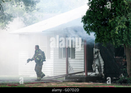 Charlotte Fire Department Responding to Fire Stock Photo