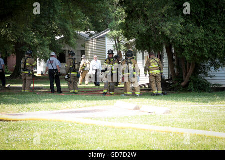 Charlotte Fire Department Responding to Fire Stock Photo