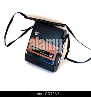 Photograph of a Polaroid brand instant vintage photo camera, isolated on white background Stock Photo