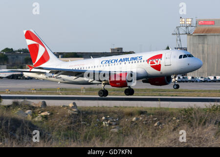 CSA Czech Airlines Airbus A319-112 [OK-NEM] operating a flight from Prague. Stock Photo