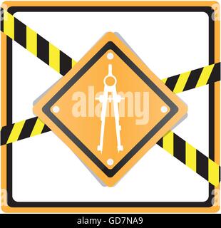 Isolated label, construction icon, Vector illustration Stock Vector