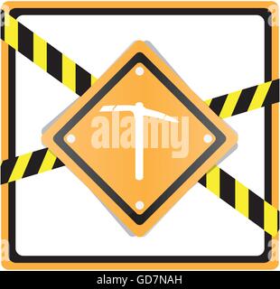 Isolated label, construction icon, Vector illustration Stock Vector