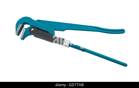 Pipe wrench isolated on white background Stock Photo