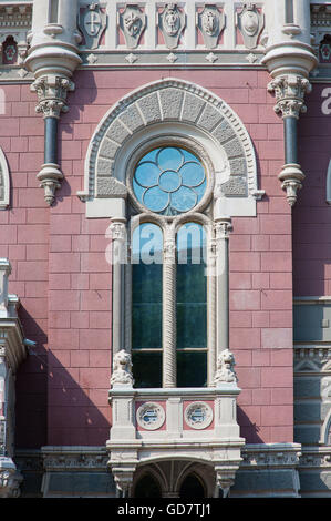 ancient architecture building with windows in classic style Stock Photo